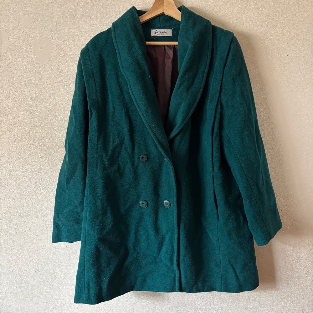 Forecaster of Boston Vintage Emerald Wool Double Breasted Peacoat size 12